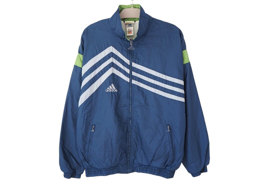 ジャケット・アウター adidas vintage ''High Neck Track Jaket' VINTAGE 80'S 90'S ADIDAS TRACK JACKET. RED, BLUE AND WHITE