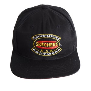 Vintage SKECHERS Cap big logo black 90s USA Footwear Brand Hat