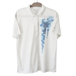 Vintage ADIDAS Polo T-Shirt Size Women&#39;s L white tennis 90s classic
