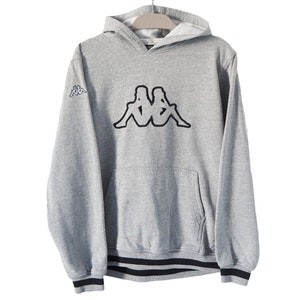 Vintage KAPPA Hoodie big logo sport jumper Size L gray hooded jumper