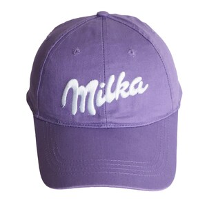 Vintage Milka Cap big logo Milk Chocolate 00s summer hat purple