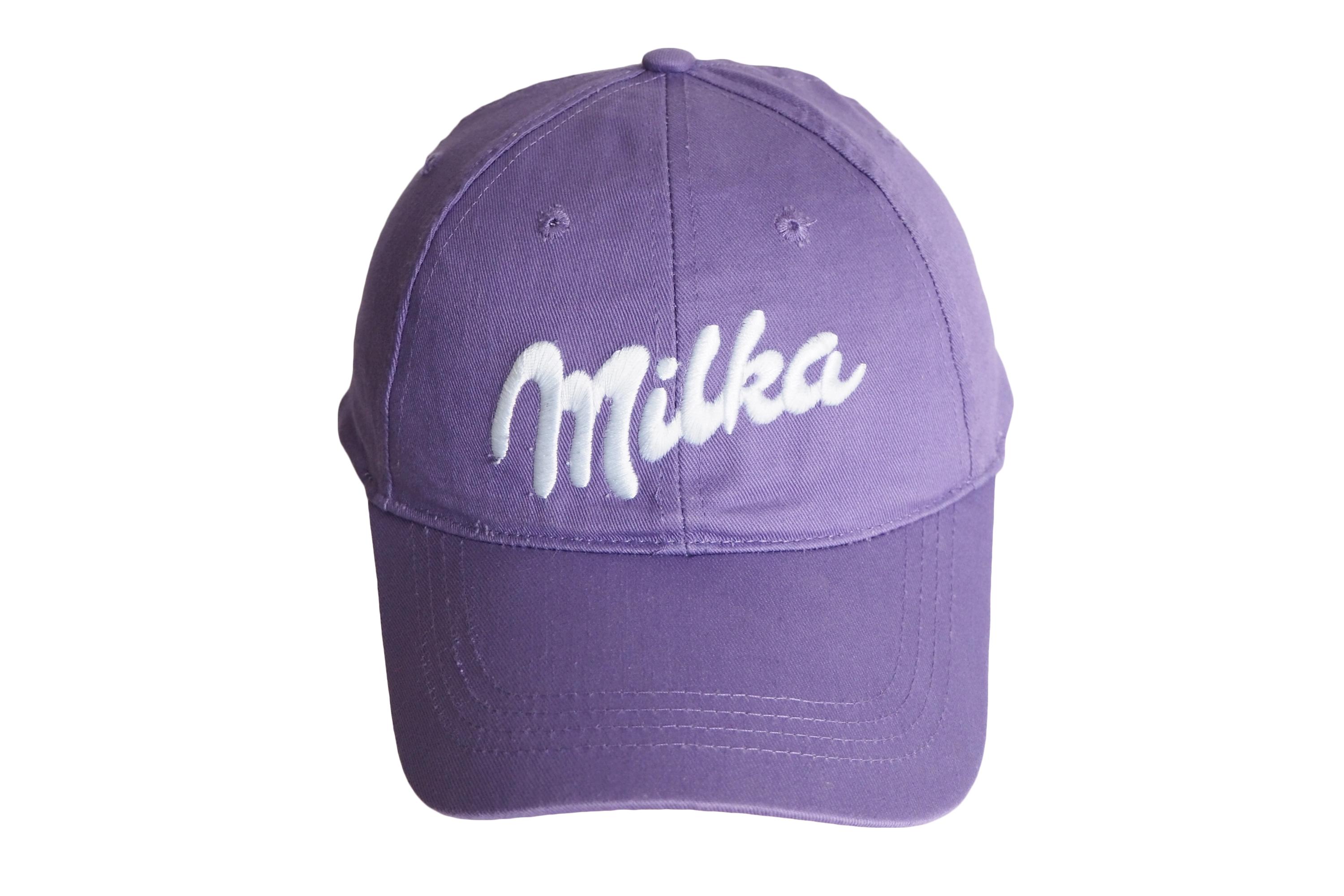 Vintage Milka Cap big logo Milk Chocolate 00s summer hat purple