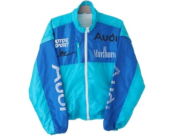 Vintage Marlboro Team Ligh Wear Jacket 90s Size M racing motorsport blue track style