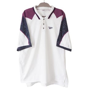 Vintage Reebok Polo T-Shirt Size 2XL/3XL white 90s retro sport style tennis