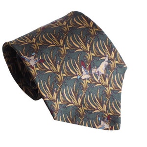 Vintage SALVATORE FERRAGAMO Tie silk classic Necktie made in Italy Cravatte 90s duck animal pattern