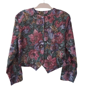 Vintage ESR Blazer Women&#39;s L size floral pattern 90s jacket