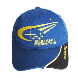 Vintage Subaru Cap big logo blue 00's racing style hat world rally team