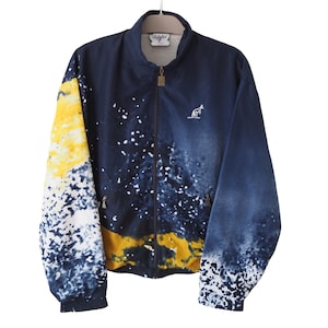 Vintage Australian L&#39;Alpine Track Jacket Full Zip Size S 90s sport abstract pattern blue gold