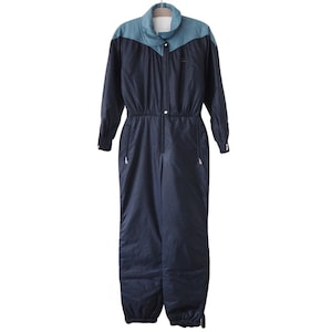 Vintage BOGNER Ski Suit 90s retro Jumpsuit Size women&#39;s 38 navy blue