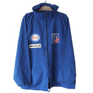 Vintage PEUGEOT Sport Racing Team Jacket Full Zip Size L 90s auto rally team light wear