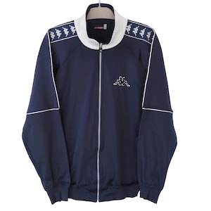 Vintage KAPPA Track Jacket Full Zip Size L blue 90s small logo sport windbreaker