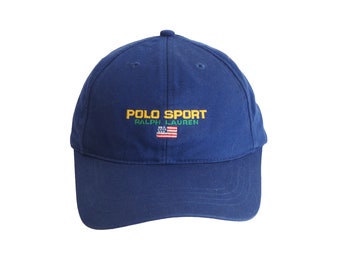 90s Polo Sport デニム キャップ Vintage POLO SPORT by Ralph Lauren Cap Big Logo 90s USA