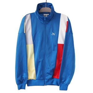 Vintage PUMA Track Jacket Full Zip Size XL blue 90s classic sport style windbreaker