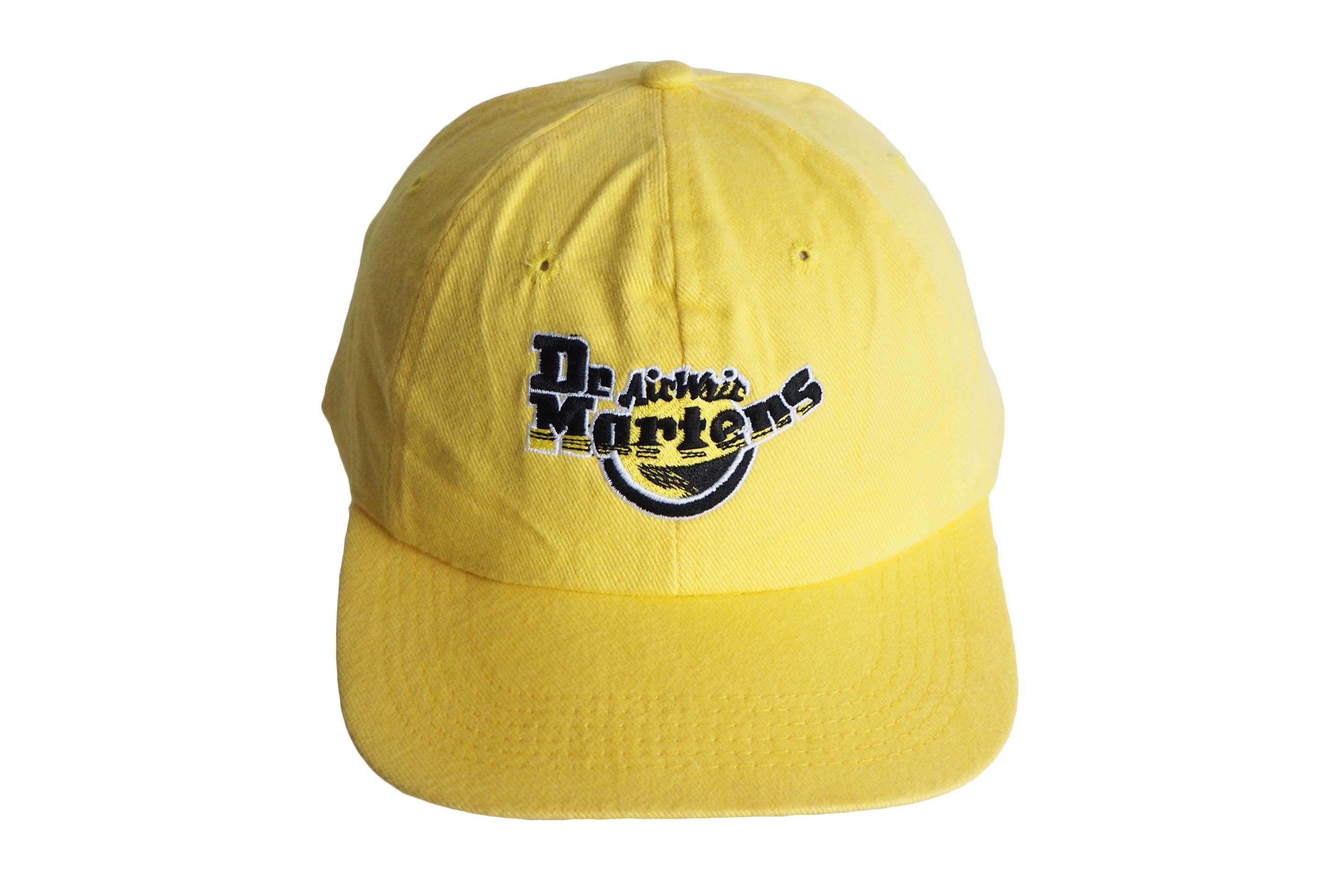 Vintage Dr. Martens Cap gelb 90er Jahre Big Logo Cap Cap gelbes großes Logo Freizeitkleidung