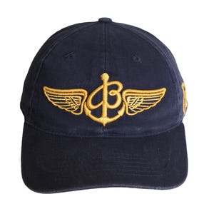 Vintage BREITLING Cap big logo 90&#39;s luxury watch collection baseball hat blue low-profile design