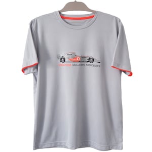 Vintage Mercedes McLaren Vodafone Formula 1 T-Shirt Size M 90s auto sport racing gray jersey