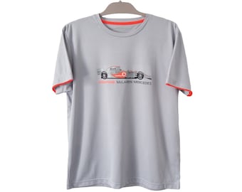 Maglietta vintage Mercedes McLaren Vodafone Formula 1, taglia M, maglia grigia da corsa sportiva degli anni &#39;90