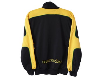 Vintage UMBRO Track Jacket Full Zip 90s Black Yellow Size S
