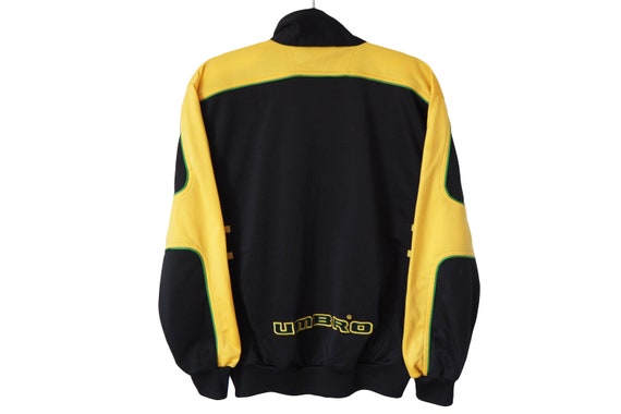 Vintage UMBRO Track Jacket Full Zip 90s Black Yellow Size S Vintage UMBRO Track Jacket Full Zip 90s Black Yellow Size S
