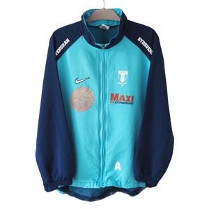 Vintage Malmo FF Nike Track Jacket Size L 90s football FC blue retro sport style light wear
