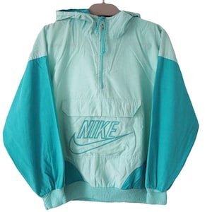 Vintage NIKE Hoodie Jumper blue Size S 80s hooded sweatshirt big logo