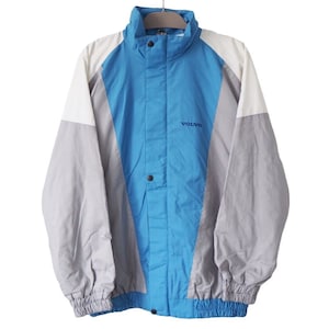 Vintage VOLVO Jacket Size XXL blue / gray 90s racewear mechanic windbreaker small logo retro racing style light wear