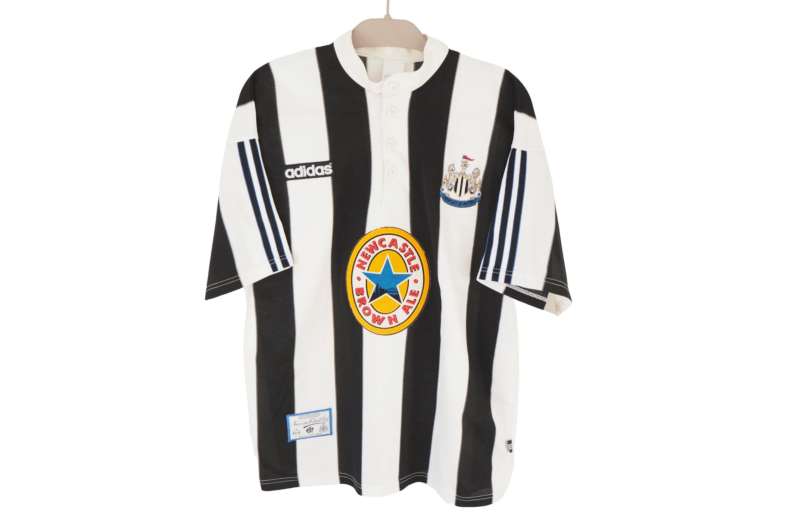 White adidas Newcastle United FC 1995-97 Retro Home Shirt
