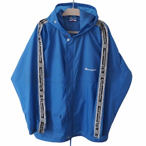 Vintage CHAMPION Track Jacket Full Zip Size XL blue 90s sport windbreaker