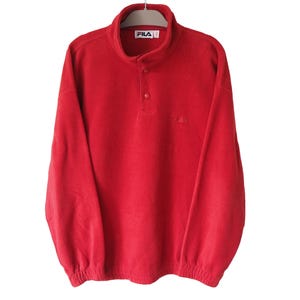 Vintage FILA Magic Line Polartec Fleece Sweater Size XL/XXL red outdoor ski style