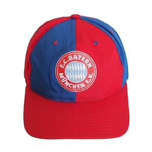 Vintage BAYERN Munchen Cap 90s football sport hat big logo Munich Red / Blue Bundesliga cap