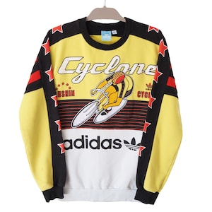 Vintage ADIDAS Cyclone Cycling Sweatshirt jumper Size S crewneck 00s multicolor sport style pullover rare