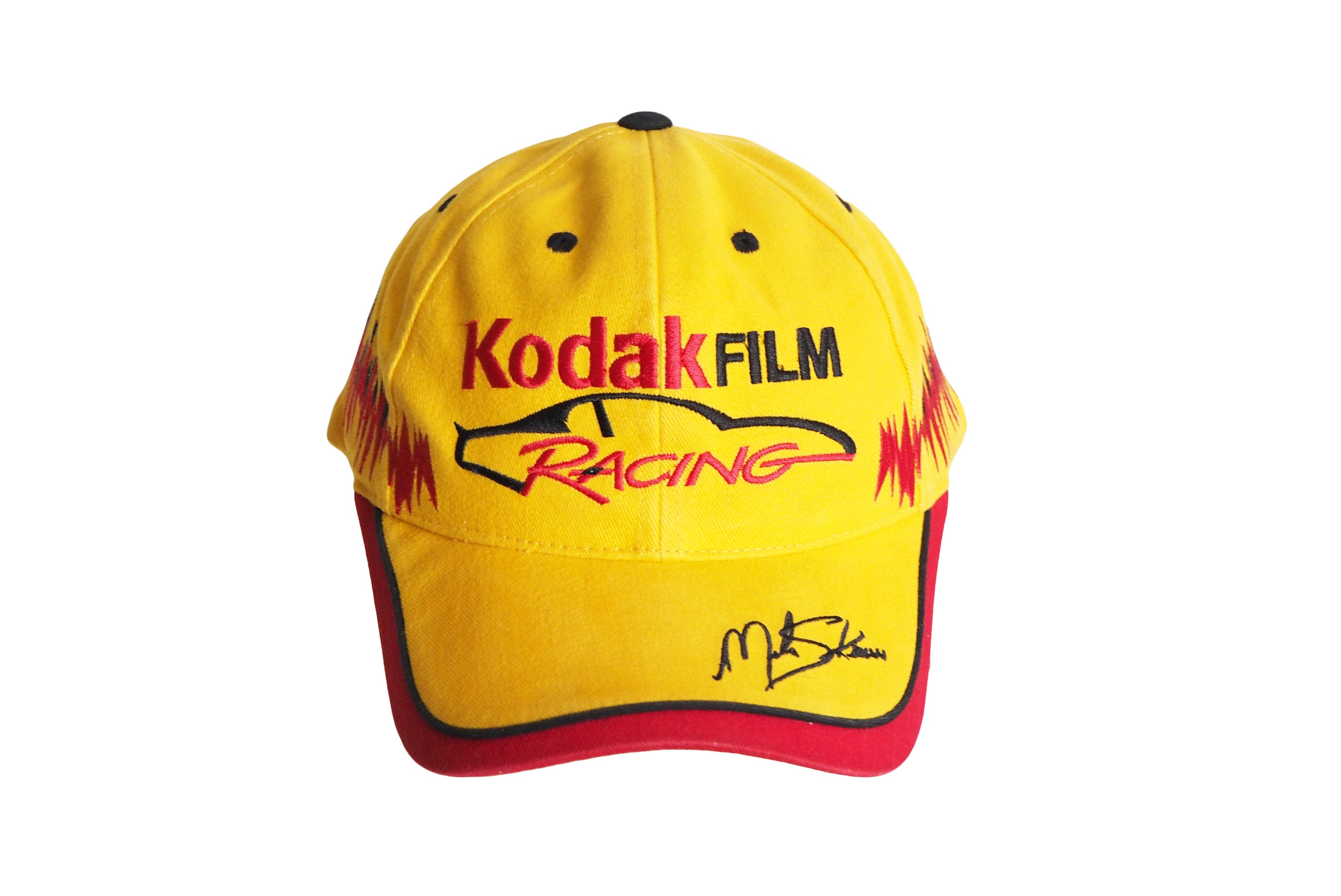 Vintage KODAK Film NASCAR Racing Team 2002 Cap big logo yellow hat USA  headwear