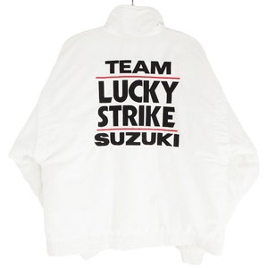 Vintage LUCKY STRIKE SUZUKI Racing Team Jacket Full Zip Size Xl white big logo