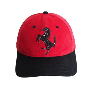 Vintage FERRARI Cap big logo racing hat 00s red Scuderia F1 team Formula 1 race headwear