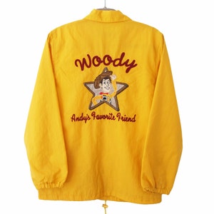 Vintage Disney Toy Story Woody Jacket Size S yellow made in Japan 90s light wear