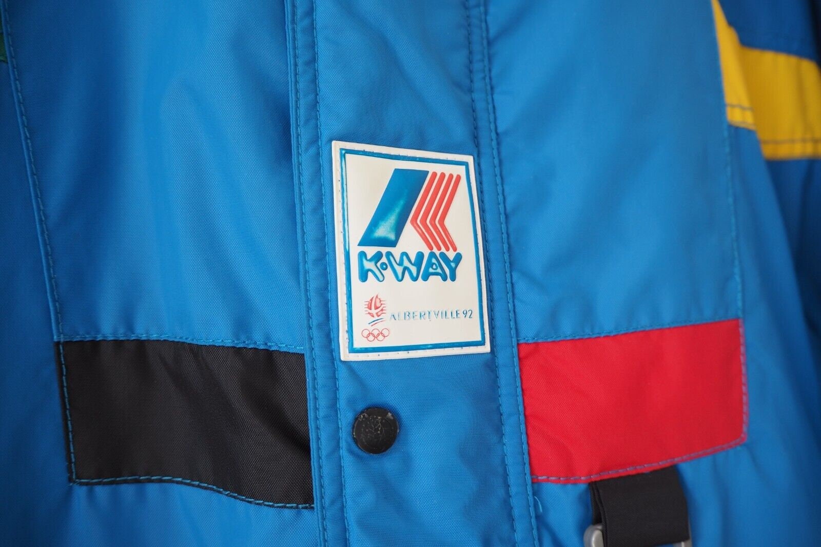 Vintage K-WAY Albertville 1992 Olympic Games Jacket Size L/XL Blue