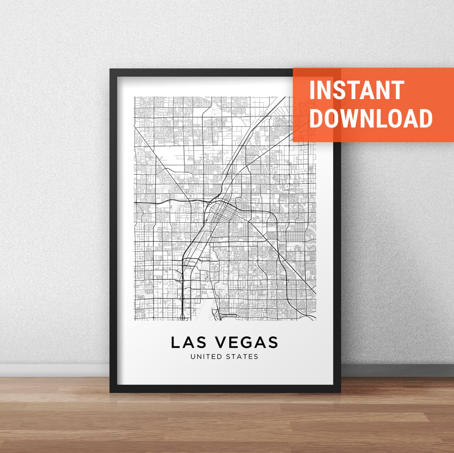 Las Vegas Map Print Las Vegas Map Download City Map Las - Etsy