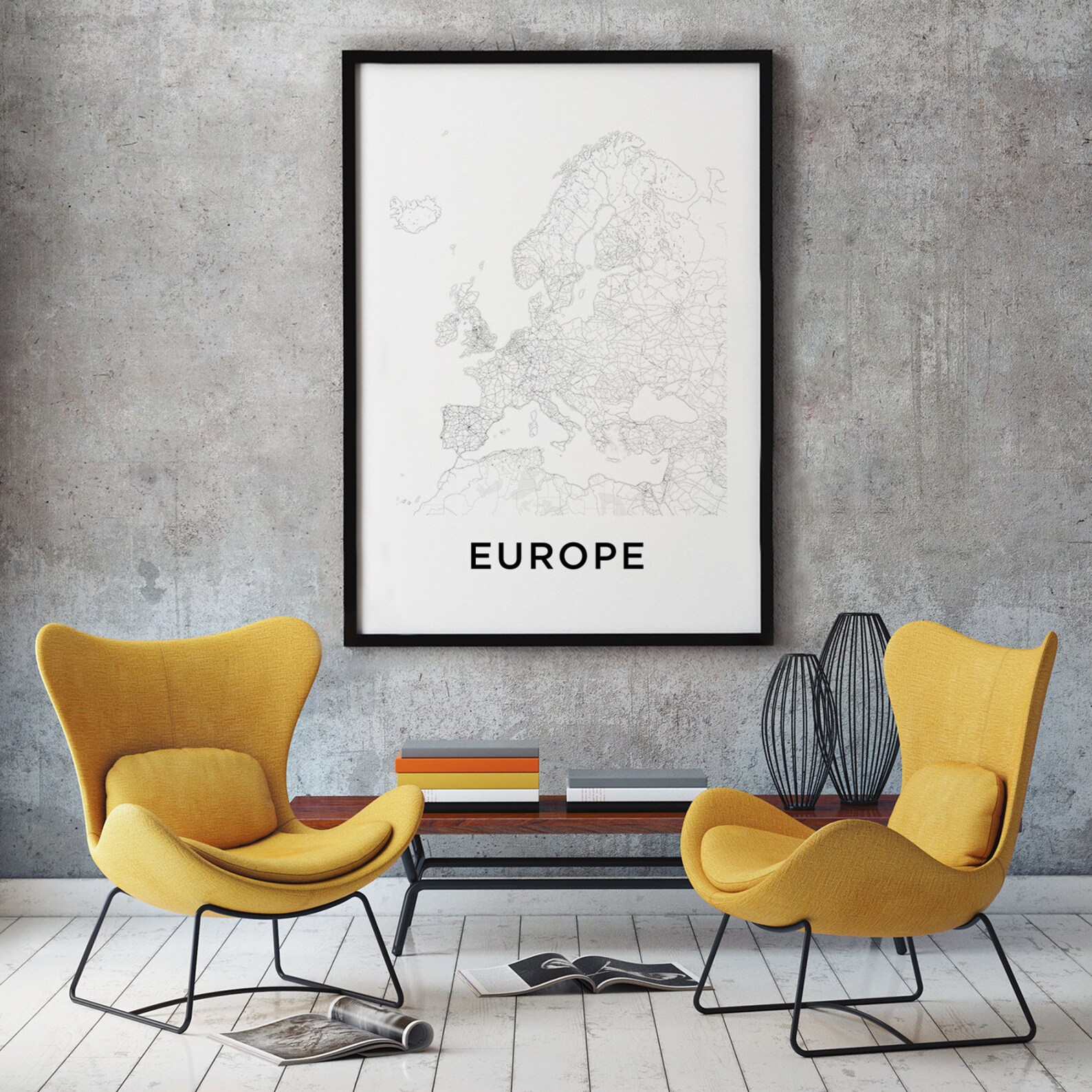 Europe Map Print, Europe Map Download, Map of Europe, Europe Map Art