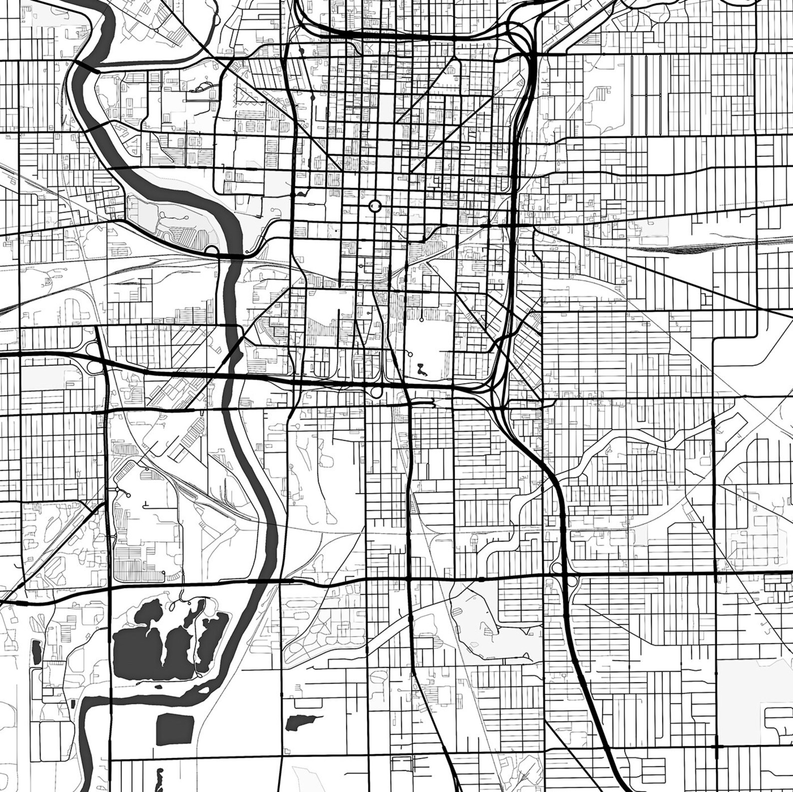 Indianapolis Map Print Indianapolis Map Download City Map - Etsy