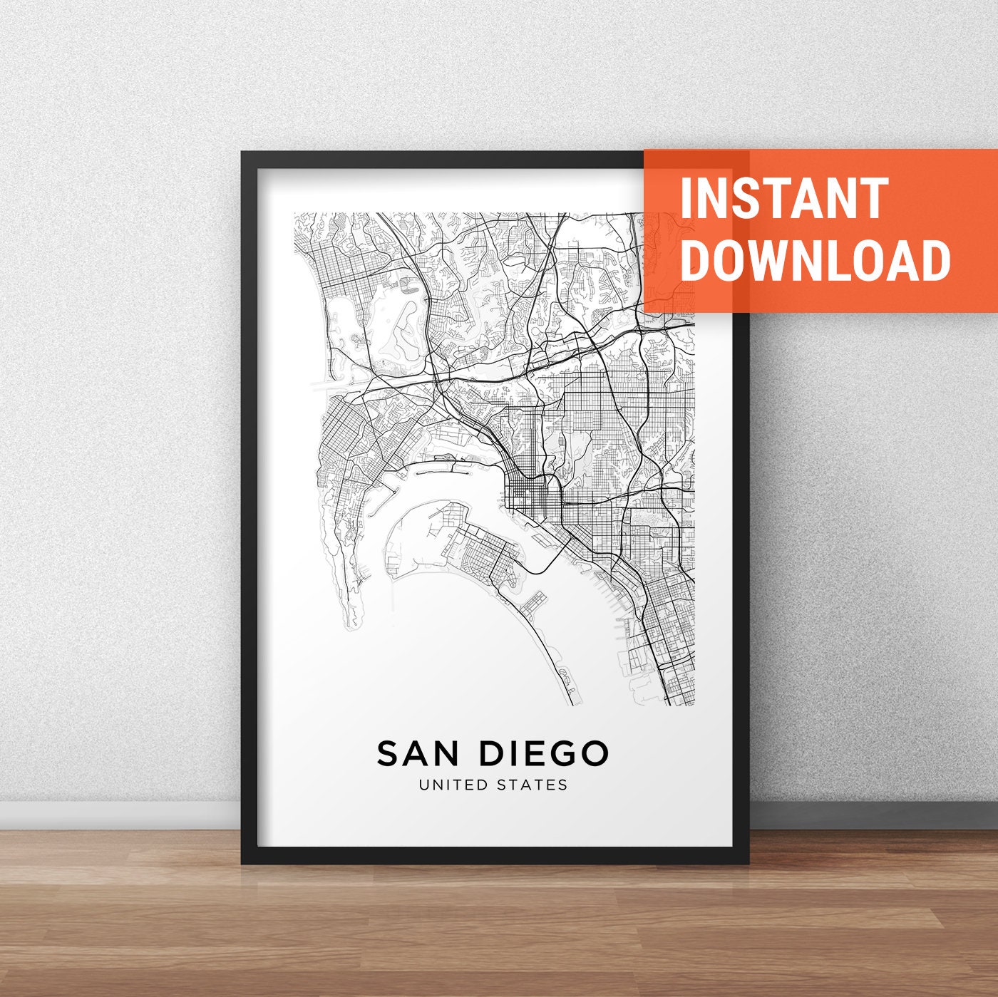 San Diego Map Print San Diego Map Download City Map San - Etsy