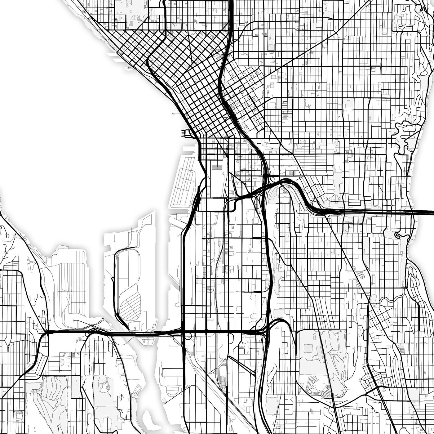 Seattle Map Print, Seattle Map Download, City Map Seattle, Seattle ...