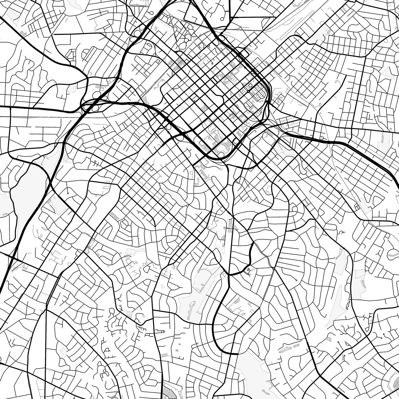 Charlotte Map Print Charlotte Map Download City Map - Etsy