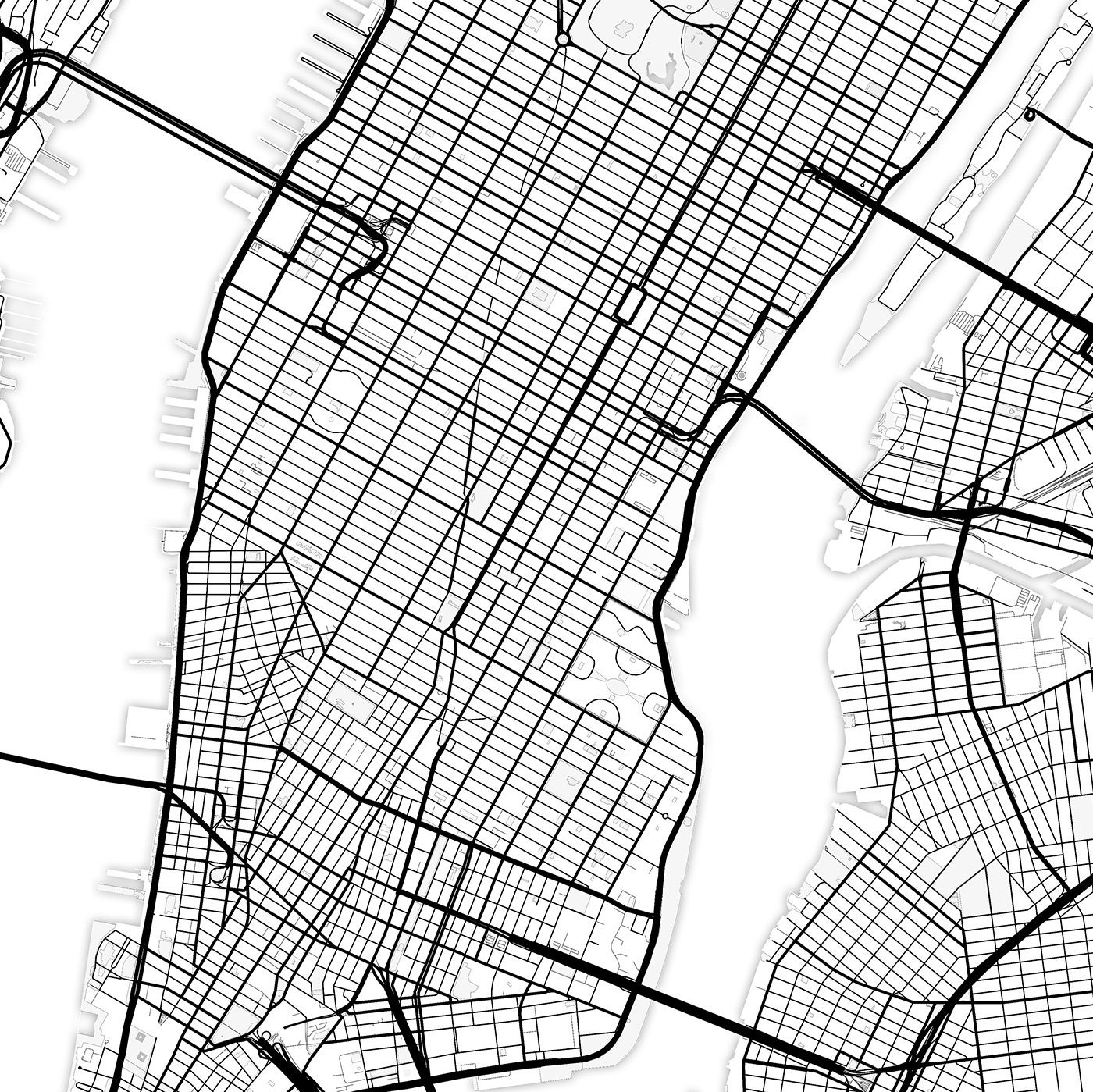 New York Map Print New York Map Download City Map New York - Etsy