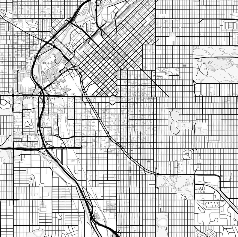 Denver Map Print Denver Map Download City Map Denver Denver - Etsy
