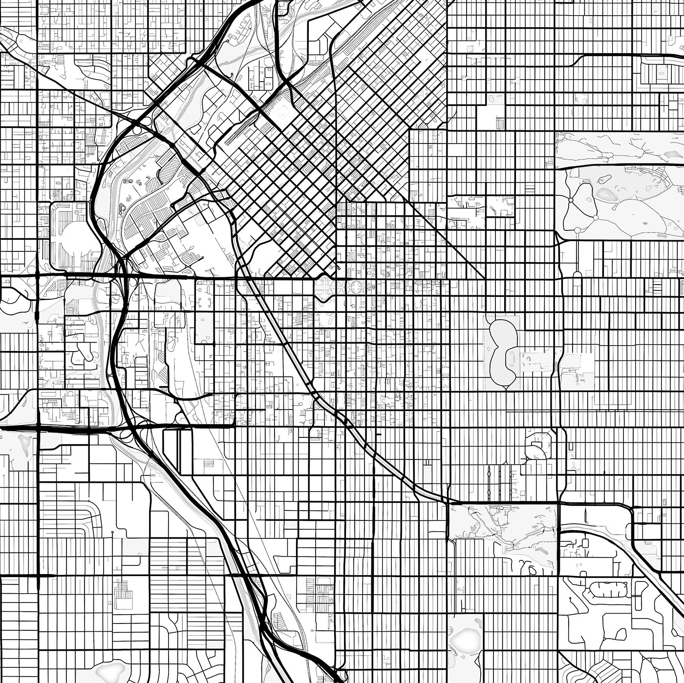 Denver Map Print Denver Map Download City Map Denver Denver - Etsy