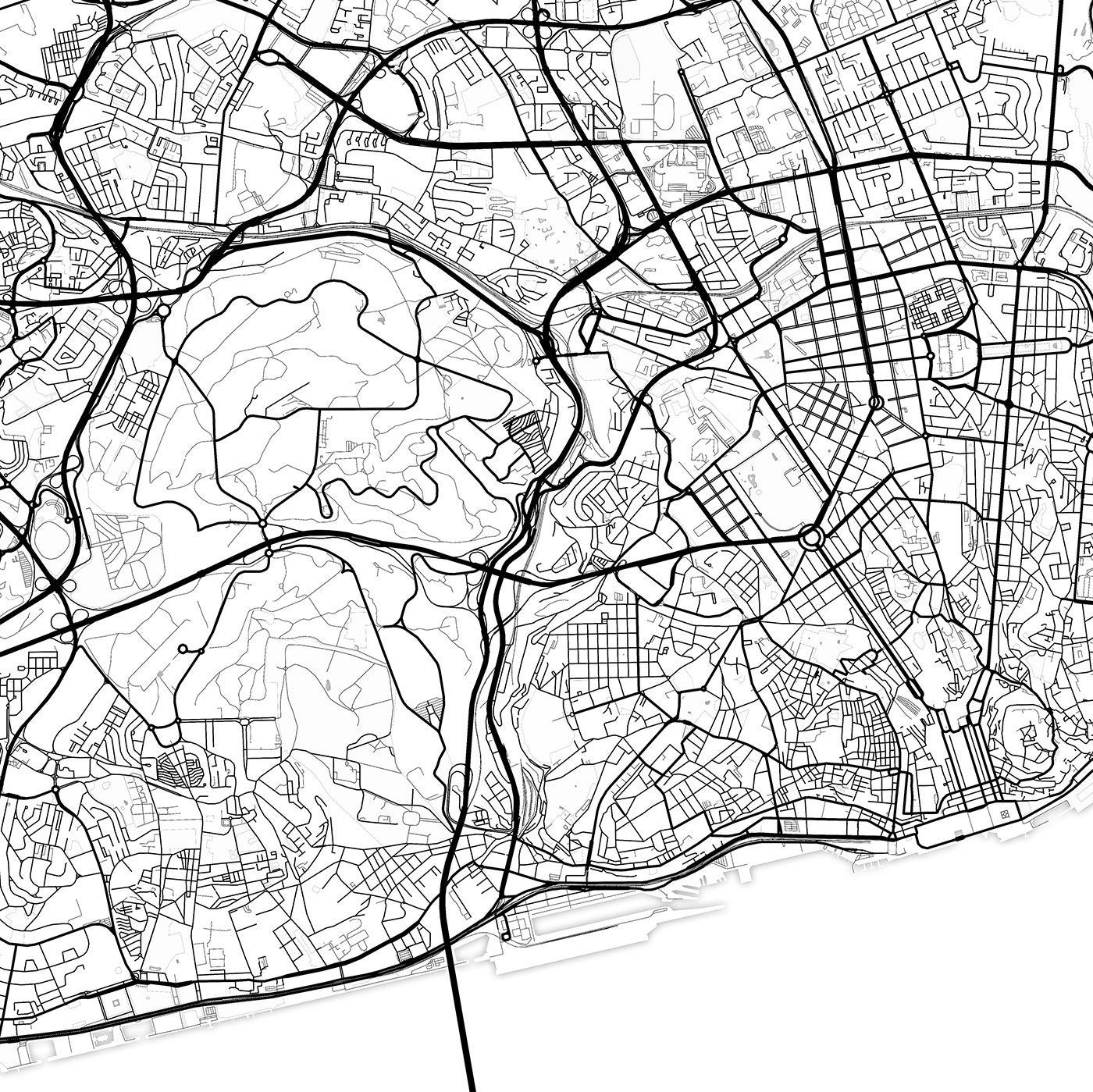 Lisbon Map Print, Lisbon Map Download, City Map Lisbon, Lisbon Street ...