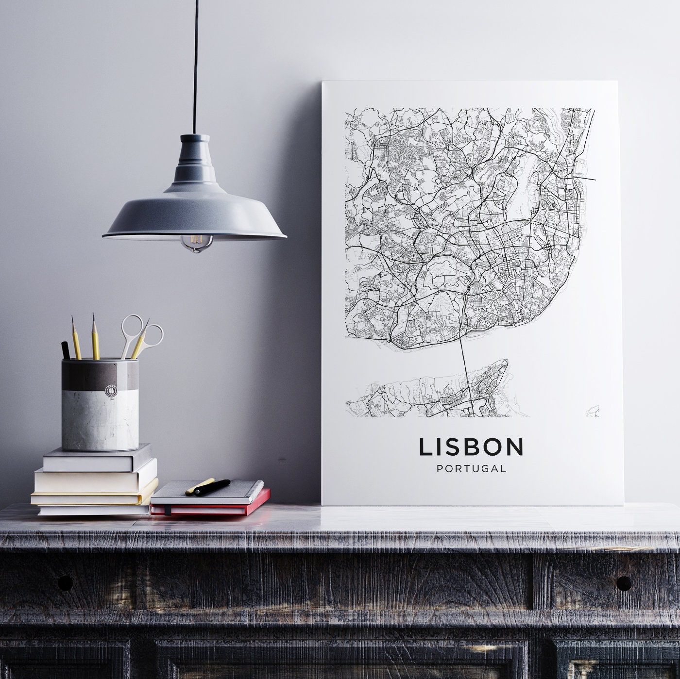 Lisbon Map Print, Lisbon Map Download, City Map Lisbon, Lisbon Street ...