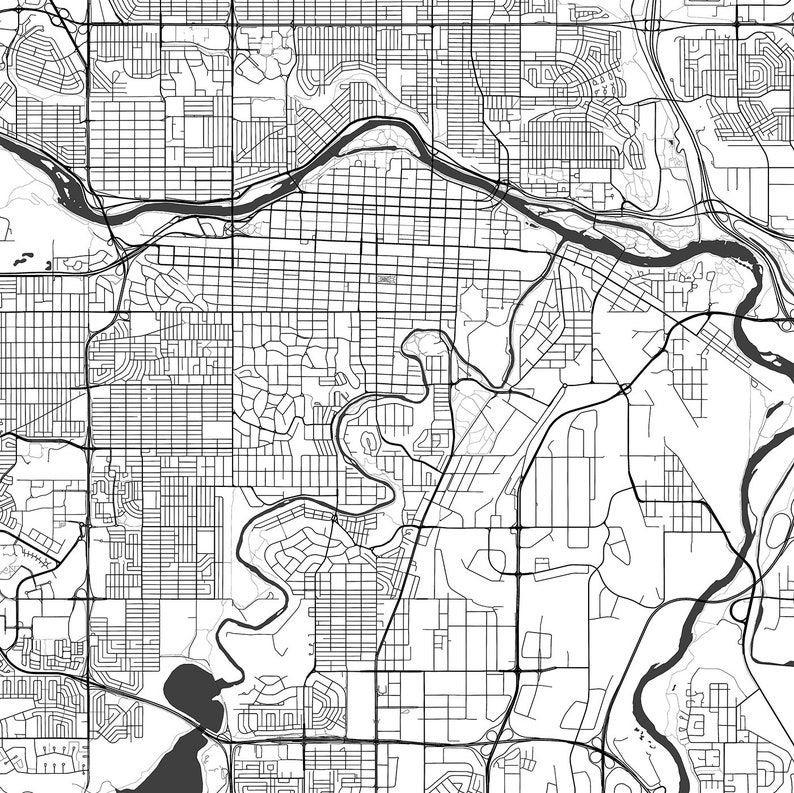 Calgary City Map Print, Calgary City Map Download, Calgary City Street