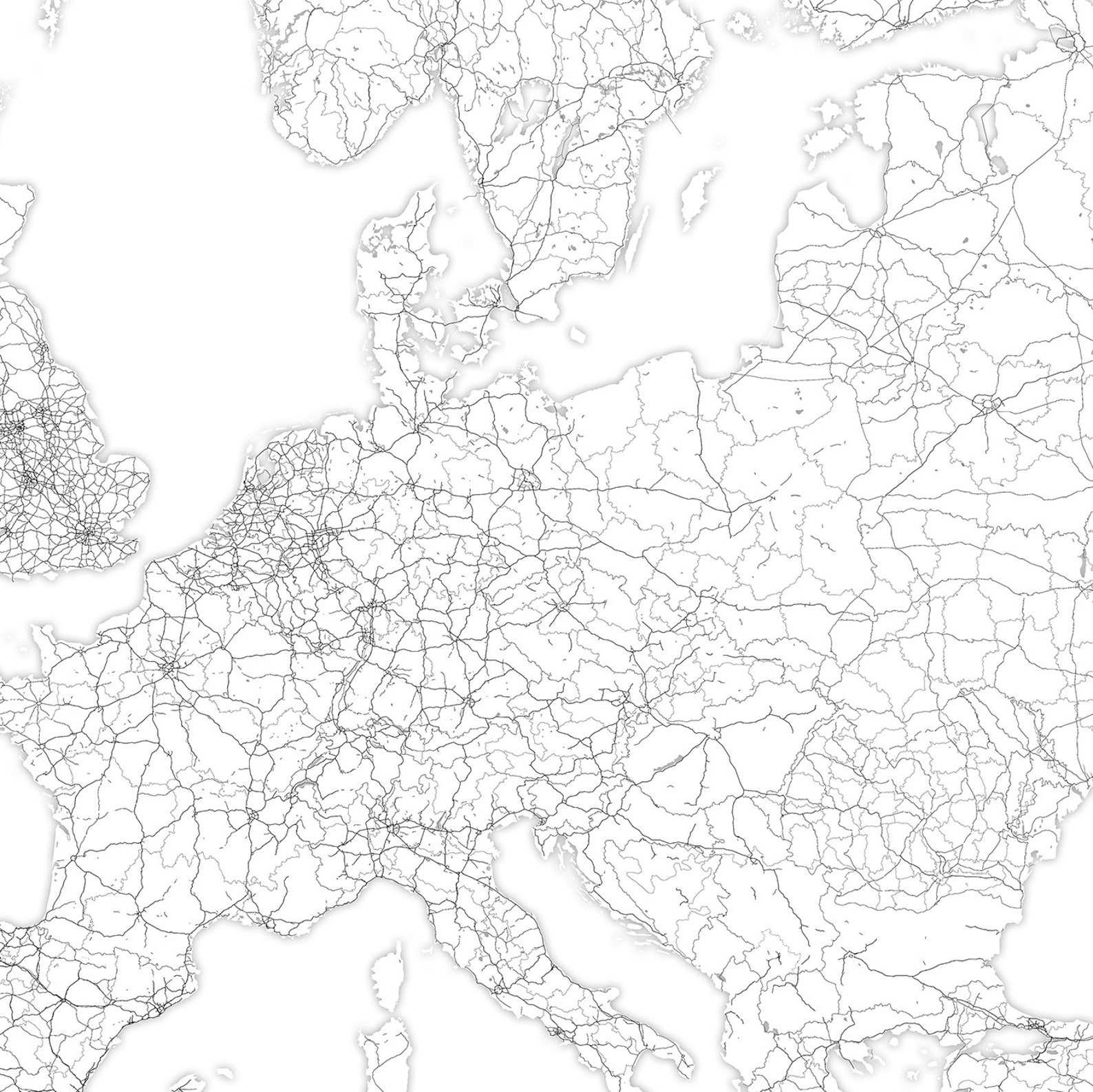 Europe Map Print, Europe Map Download, Map of Europe, Europe Map Art