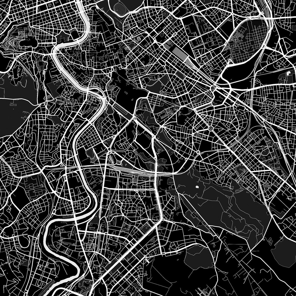 Rome Map Print, Rome Map Download, City Map Rome, Rome Street Map, Rome Poster, Rome Wall Art ...